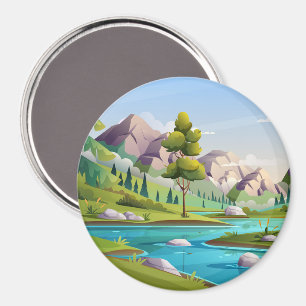 Blue Calm River Magnet