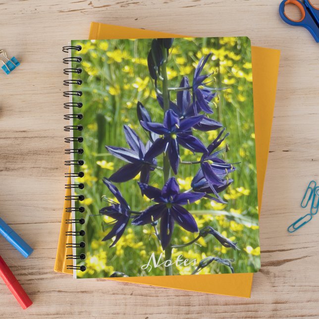 Blue Camas and Yellow Wildflowers Floral Notebook (In Situ)