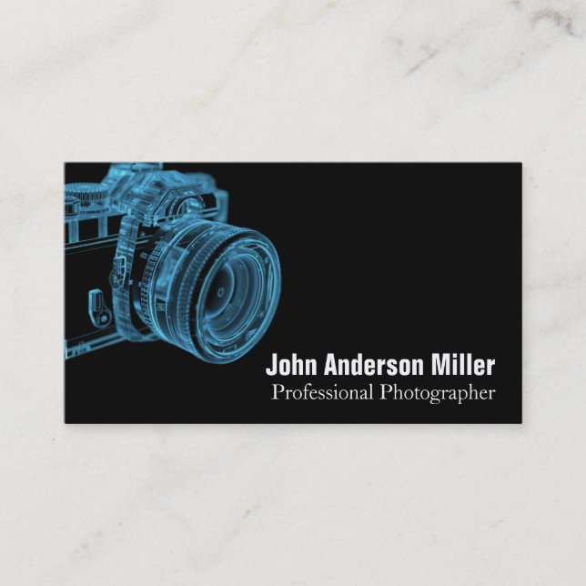 Blue Camera X-Ray Photographer Business Cards (Front)