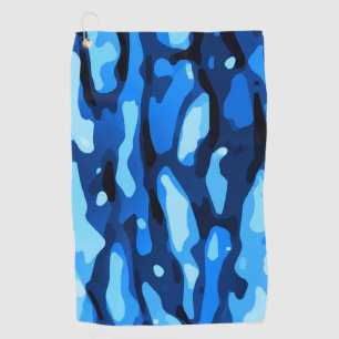 Blue Camo Abstract Pattern Golf Towel