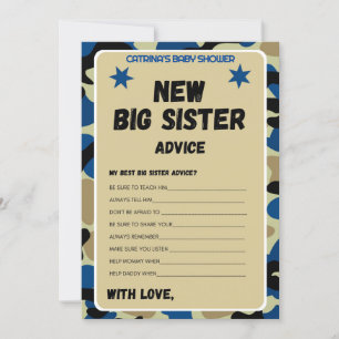 Blue Camo Baby Shower - Editable Name, 5x7 Invitation