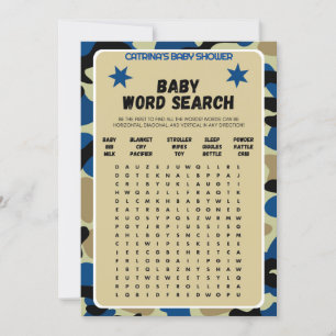 Blue Camo Baby Shower - Editable Name, 5x7 Invitation