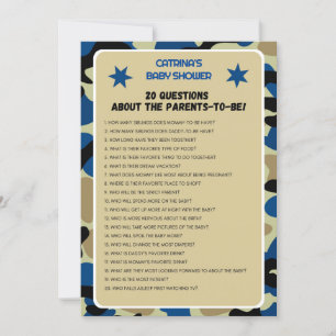Blue Camo Baby Shower - Editable Name, 5x7 Invitation