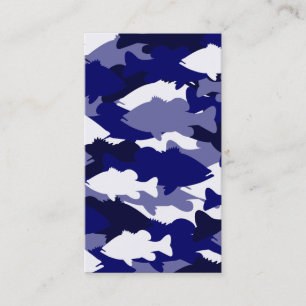 Blue Camo Bass Fishing Business Card