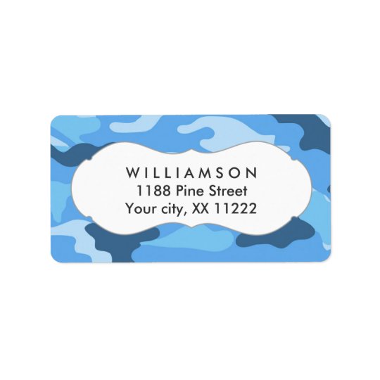 blue camo camouflage address labels favour tag | Zazzle.co.uk