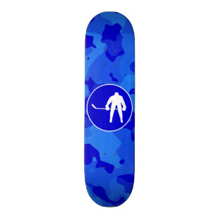 Blue Camo; Camouflage Hockey Skateboard