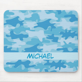 Blue Camo Camouflage Name Personalised Mouse Mat