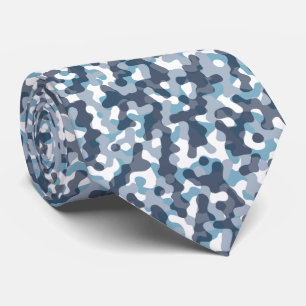 Blue Camo camouflage pattern in navy tones Tie