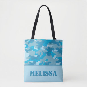 Blue Camo (Camouflage)   Personalised Tote Bag