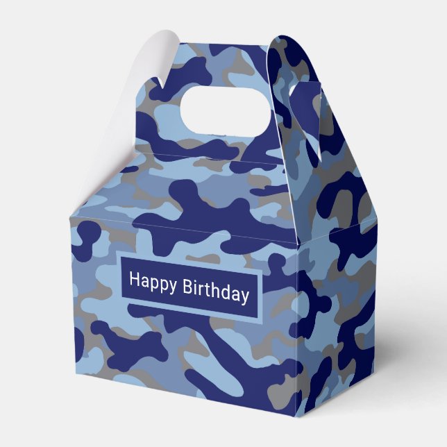 Blue Camo  Favour Box (Front Side)
