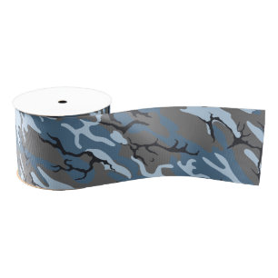 Blue Camo Grosgrain Ribbon