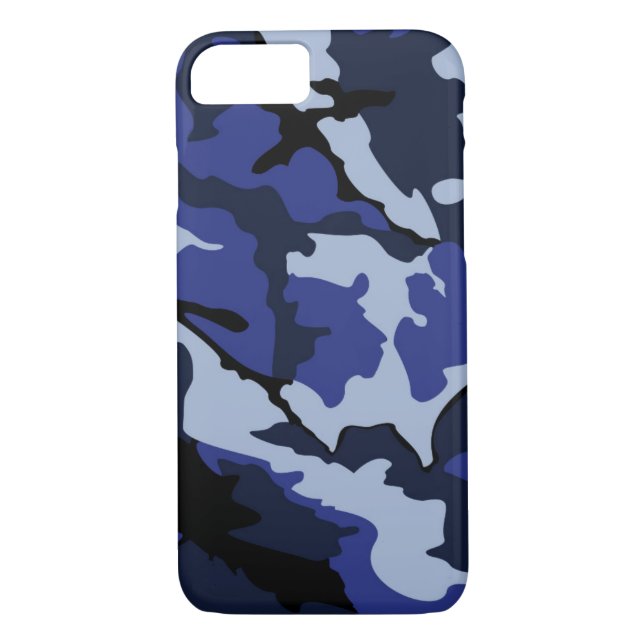 Blue Camo, iPhone 7, Barely There Case (Back)