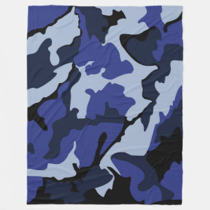 Blue Camo, Large Fleece Blanket