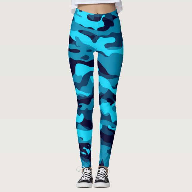 Blue Camo Leggings (Front)