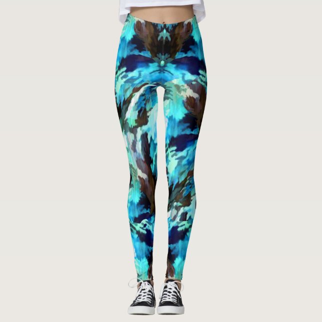 Blue Camo Leggings (Front)