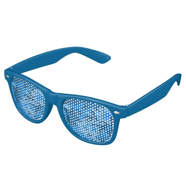 Blue Camo Lens Sunglasses/ Shades (Angled)