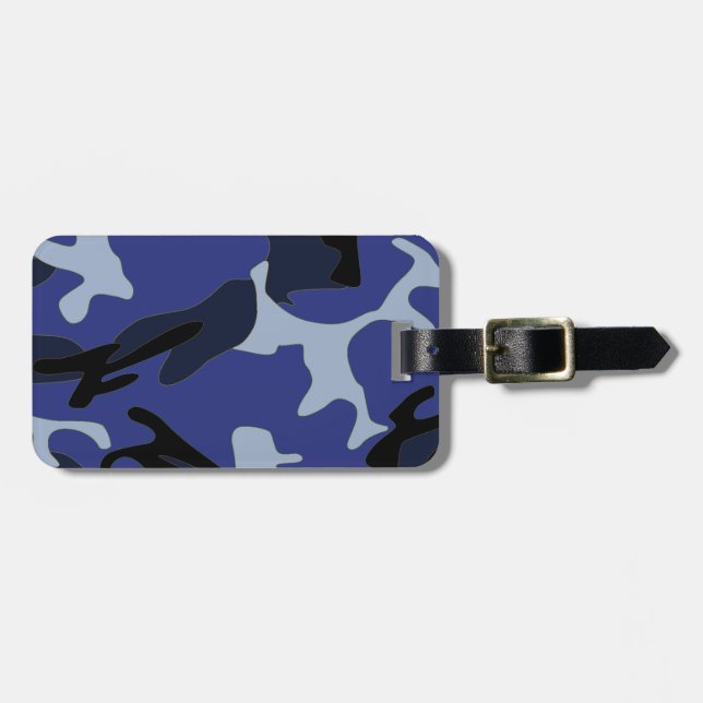 Blue Camo Luggage Tag (Front Horizontal)