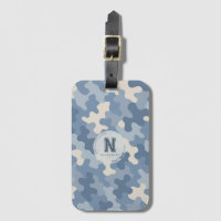 Blue Camo Military Monogram