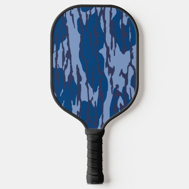 Blue Camo Military Pattern Blue Camouflage Pickleball Paddle (Front)