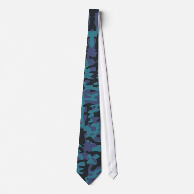 Blue camo pattern tie (Front)