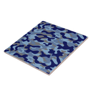 Blue Camo Pattern Tile