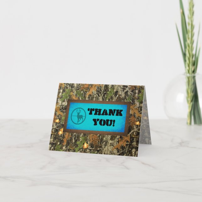 Blue Camo Thank You Card (Front)