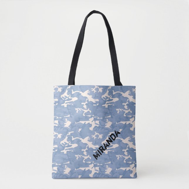 Blue Camo Tote Bag (Front)