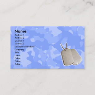 Blue Camo w/Dog Tags Business Card