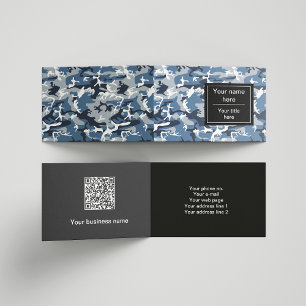 Blue Camo, Winter Camo, Snow Camouflage, Military Business Card