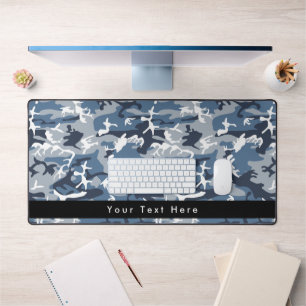 Blue Camo, Winter Camo, Snow Camouflage, Military Desk Mat