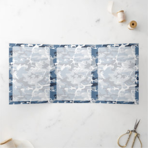 Blue Camo, Winter Camo, Snow Camouflage, Military Tri-Fold Card