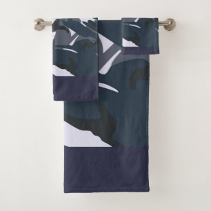 Blue Camou Bath Towel Set