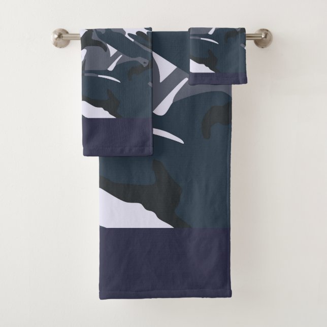 Blue Camou  Bath Towel Set (Insitu)