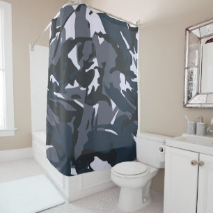 Blue Camou Shower Curtain