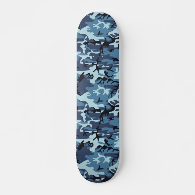 Blue Camouflage 7 1/8" Skateboard (Front)