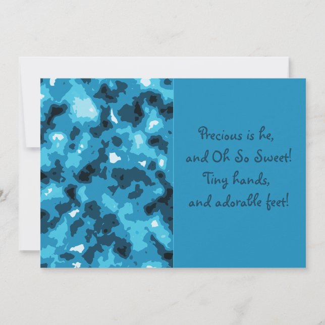 Blue Camouflage Baby Boy Birth Announcement (Front)