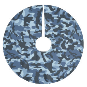 Blue Camouflage   Brushed Polyester Tree Skirt
