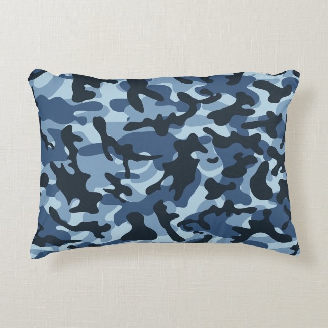 Blue Camouflage  Decorative Cushion (Front)