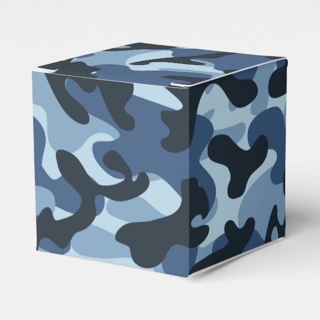 Blue Camouflage   Favour Box (Front Side)