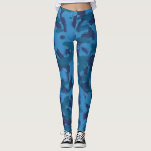 blue camouflage leggings
