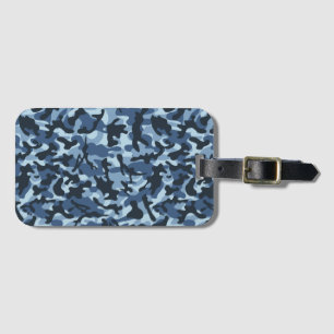 Blue Camouflage Luggage Tag