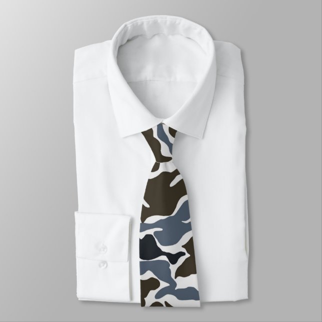 Blue Camouflage Men's Tie (Tied)