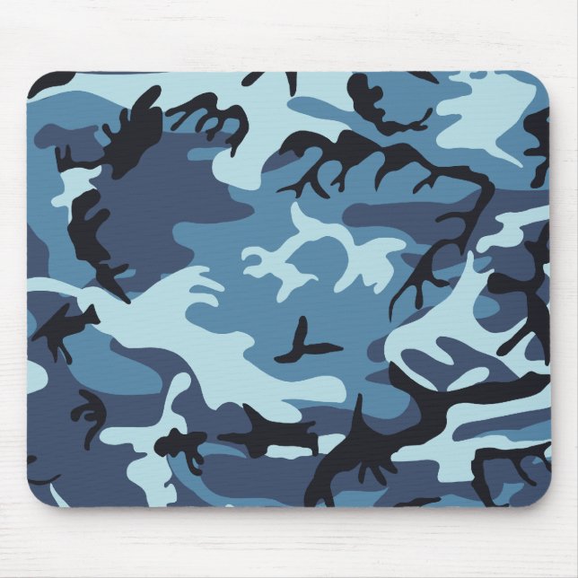 Blue Camouflage Mouse Mat (Front)