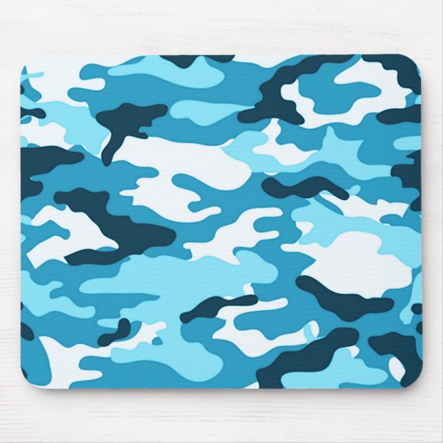 Blue camouflage mouse mat (Front)