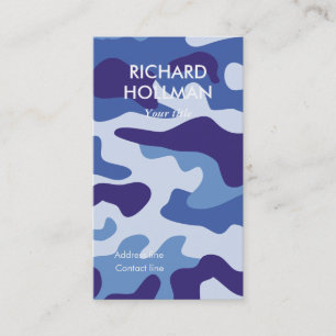 Blue camouflage pattern business card