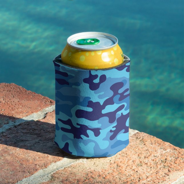 Blue Camouflage Pattern Can Cooler (In Situ Pool)