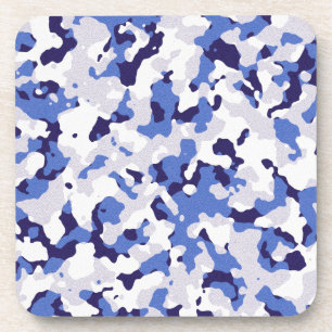 Blue camouflage pattern coaster