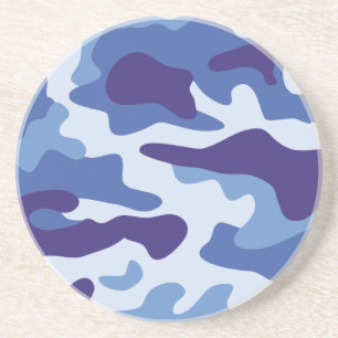 Blue camouflage pattern coaster