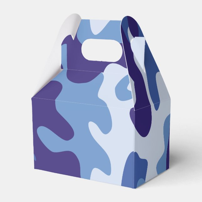 Blue camouflage pattern favour box (Back Side)