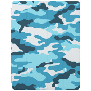 Blue Camouflage Pattern iPad Cover